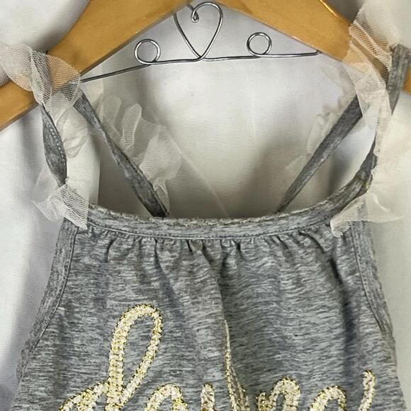 Mud Pie Baby Girl Darling Gray Ruffle Bubble Romper 12-18 Mo EUC SO CUTE - Picture 5 of 9